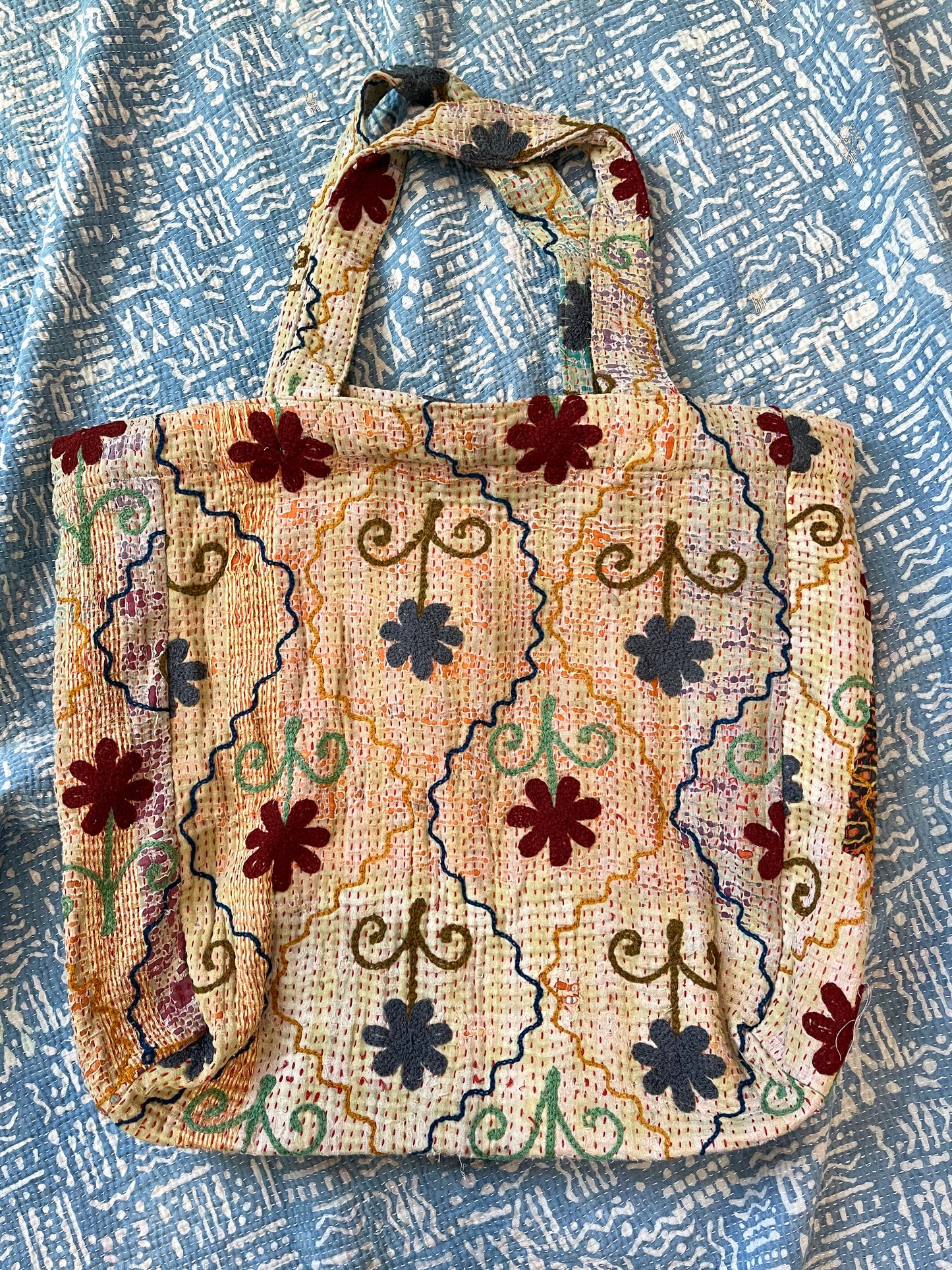 Suzani Embroidered Kantha Tote