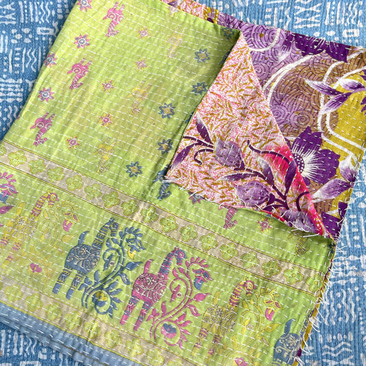 Kantha Scarf - Llamas