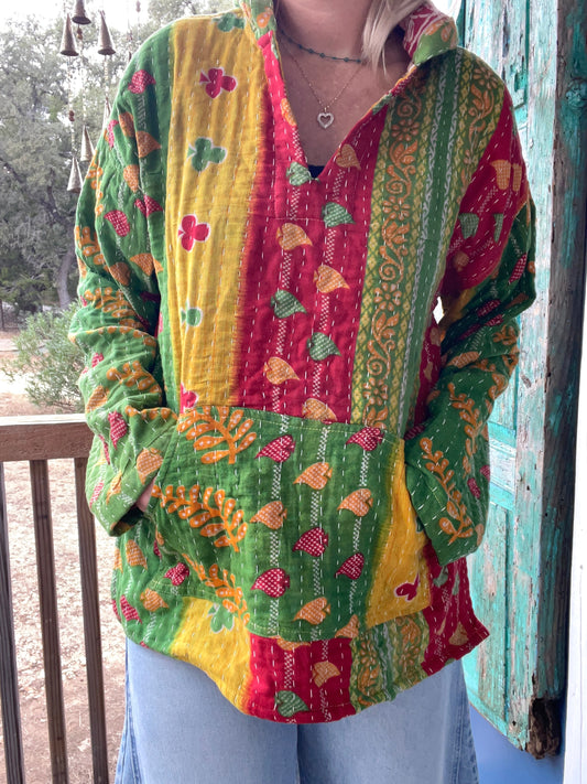 Good Vibes Kantha Hoodie S-L