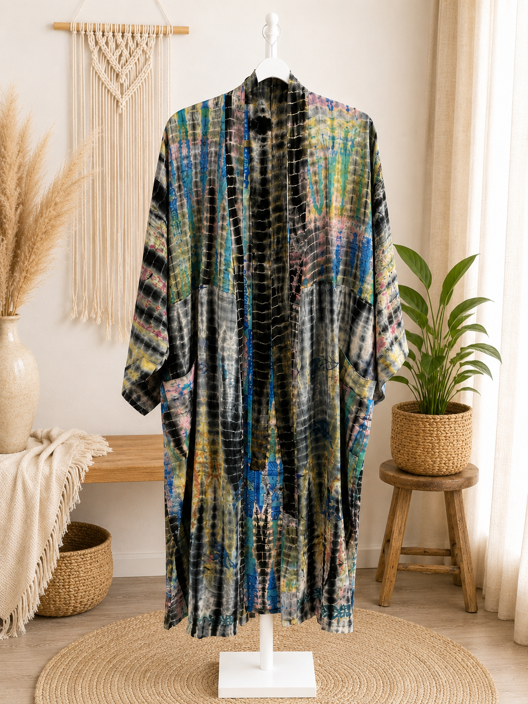Mystic Tide Crepe Silk Kimono