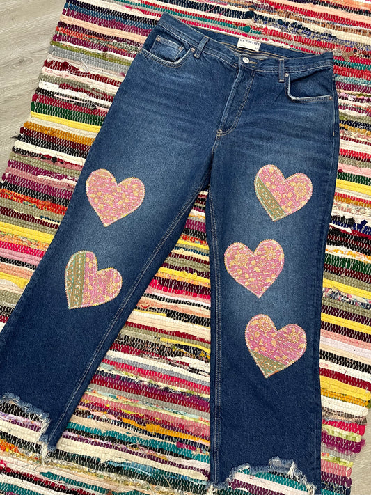 Upcycled FP Heart Patch Jeans 8