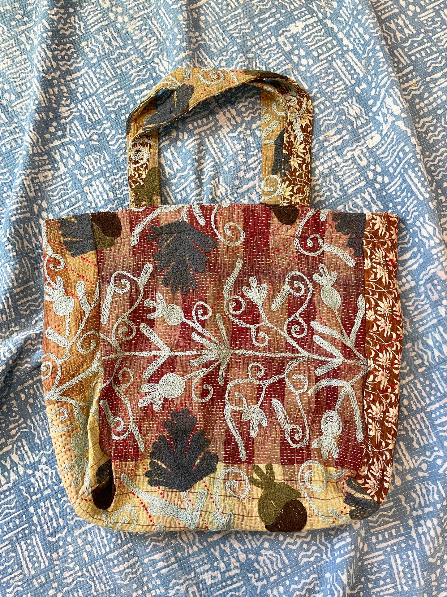 Suzani Embroidered Kantha Tote