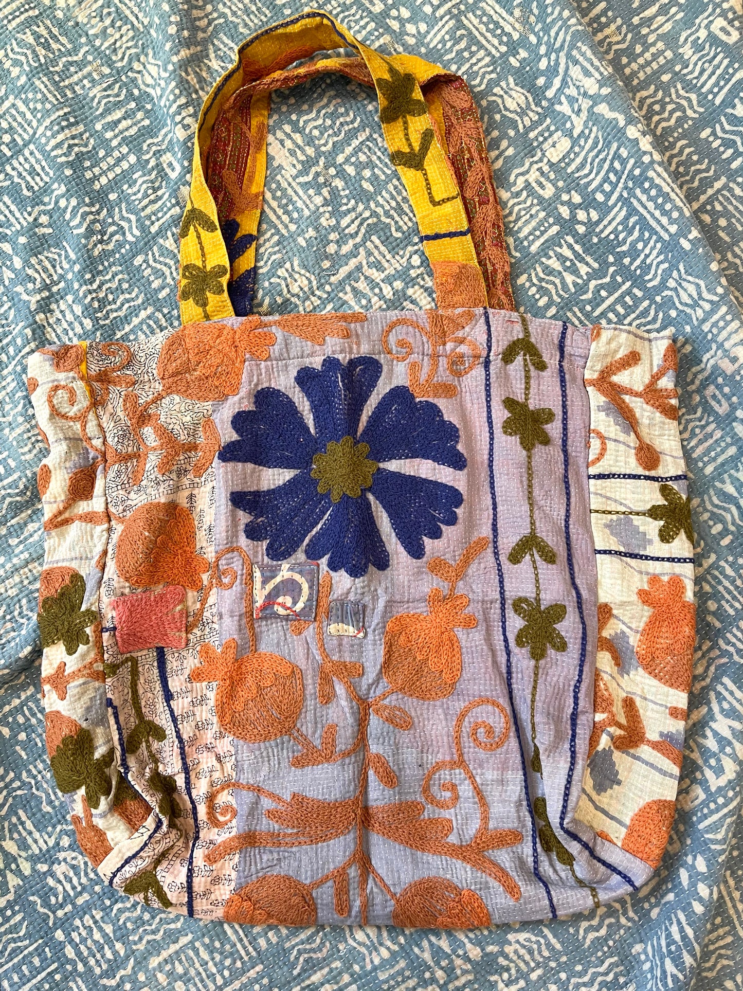 Suzani Embroidered Kantha Tote