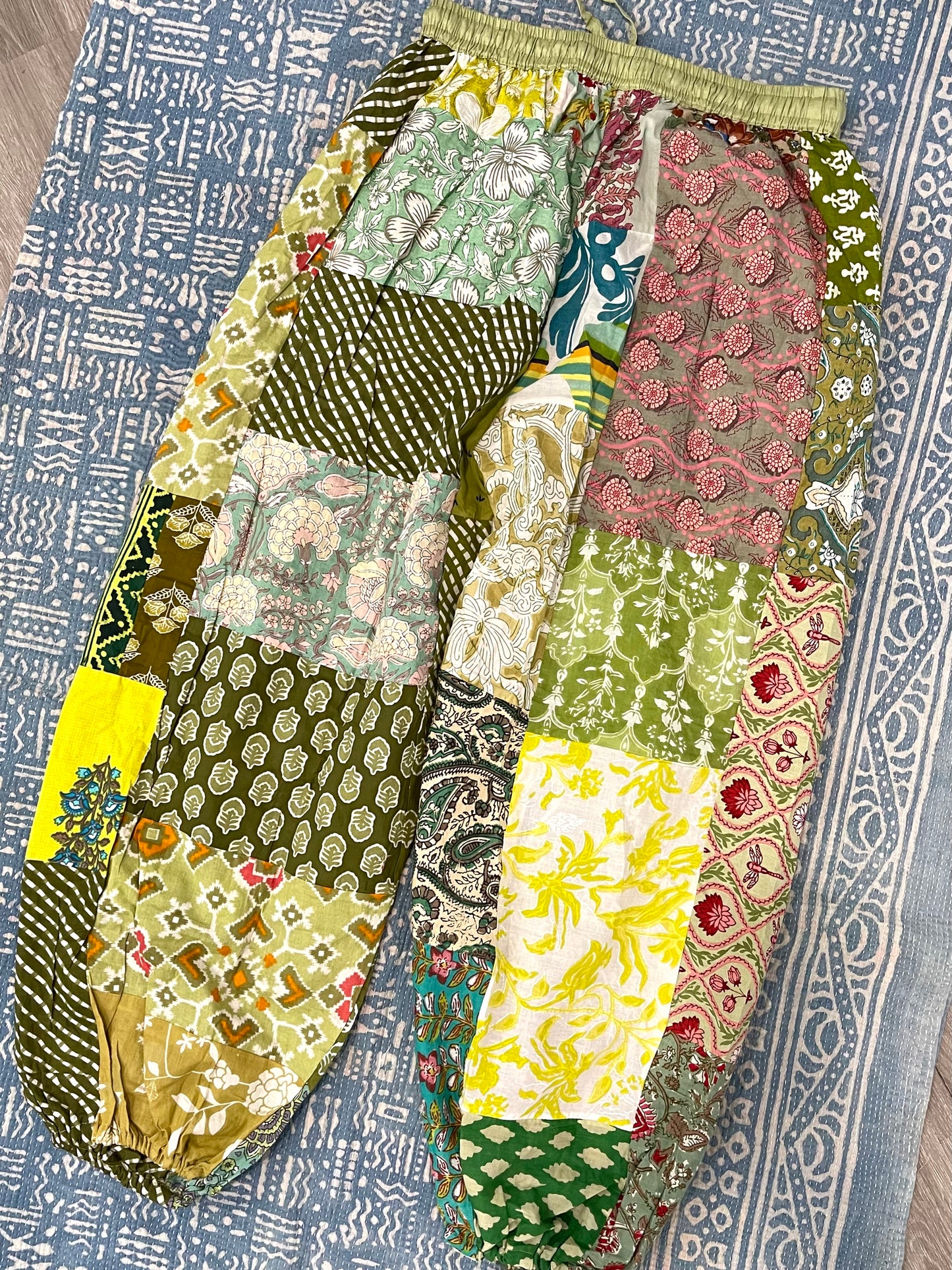 GREEN Patchwork Joggers S-L