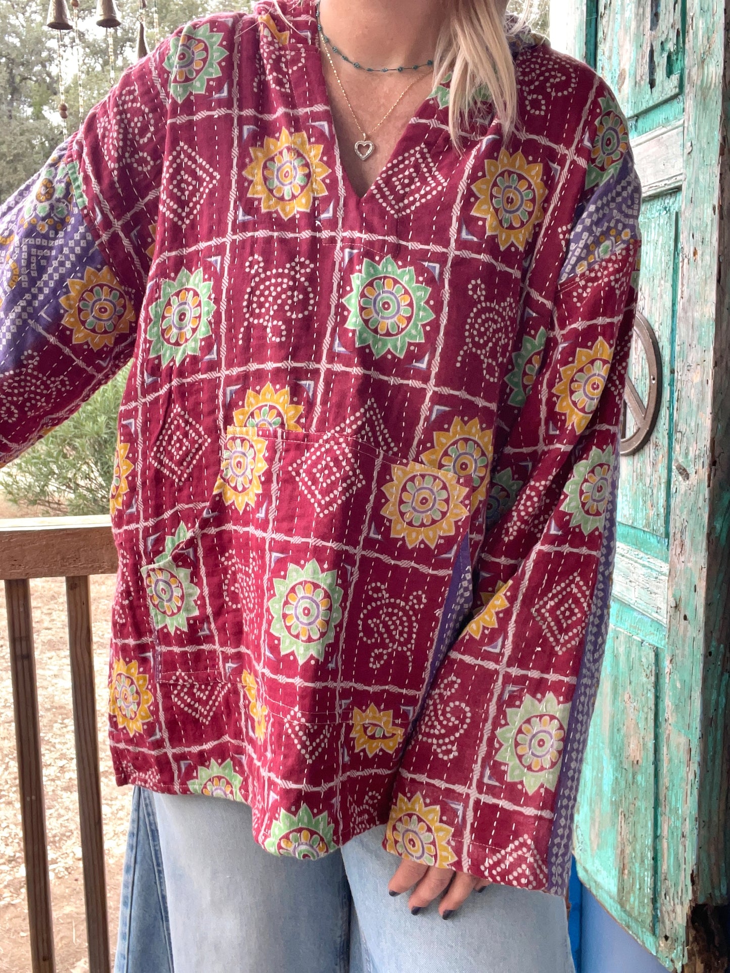 Good Vibes Kantha Hoodie S-L