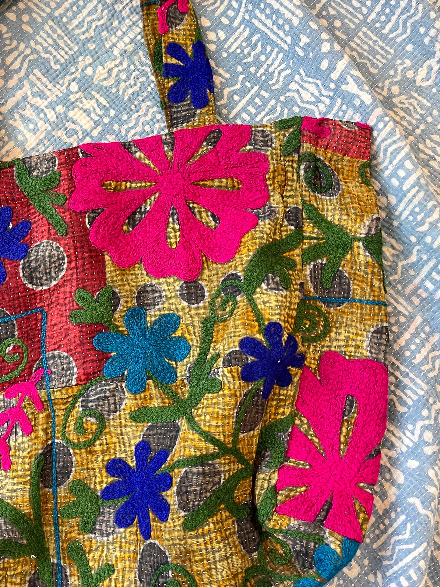 Suzani Embroidered Kantha Tote