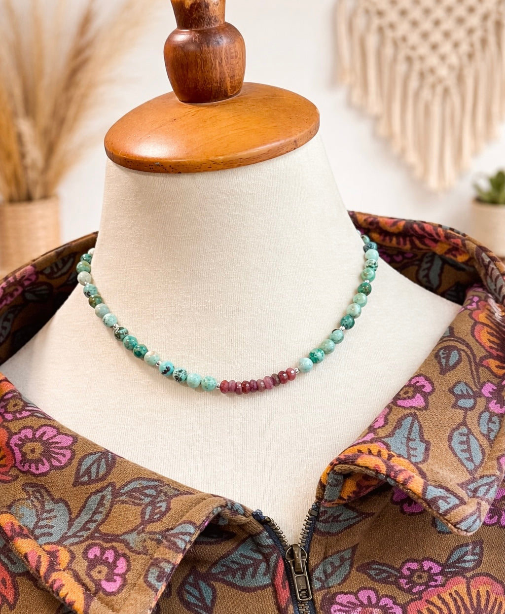 Turquoise & Ruby Necklace