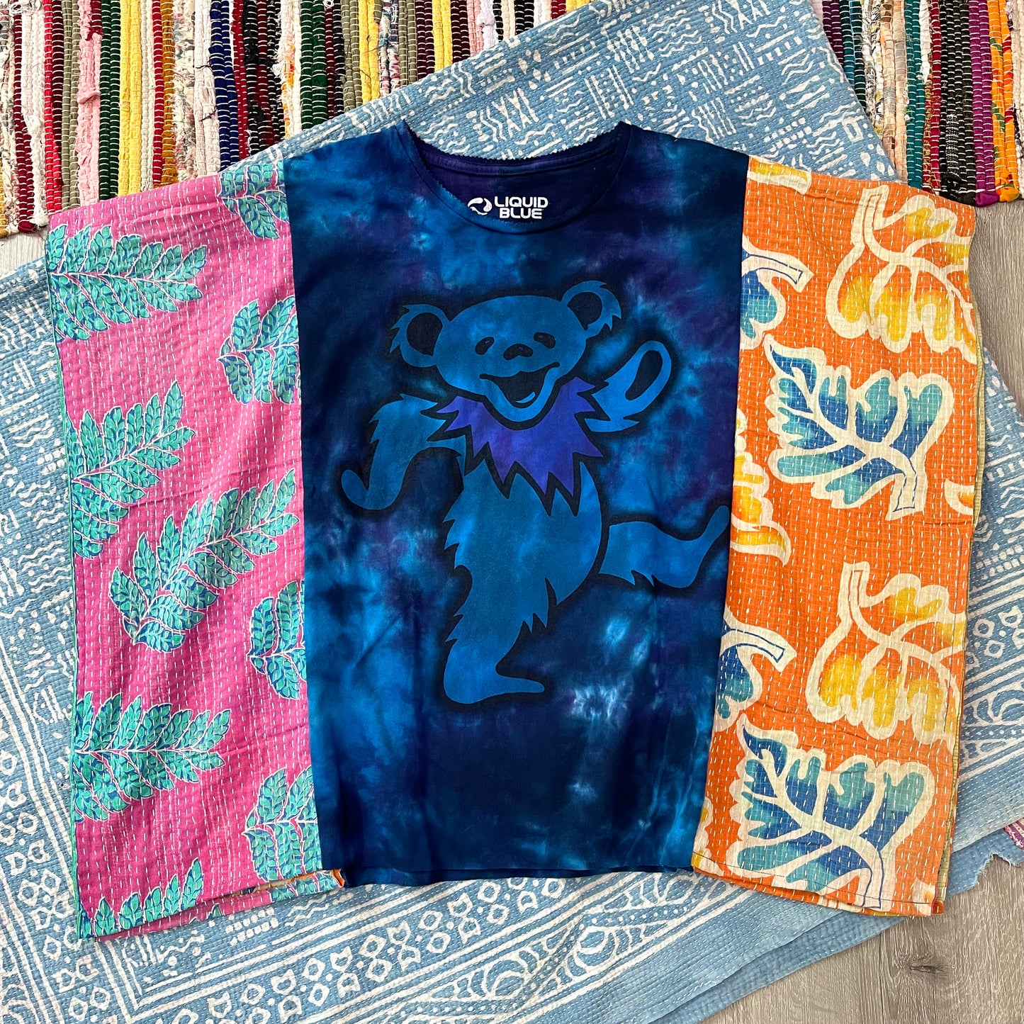 Grateful Dead Bear - Kantha Tee S-2X