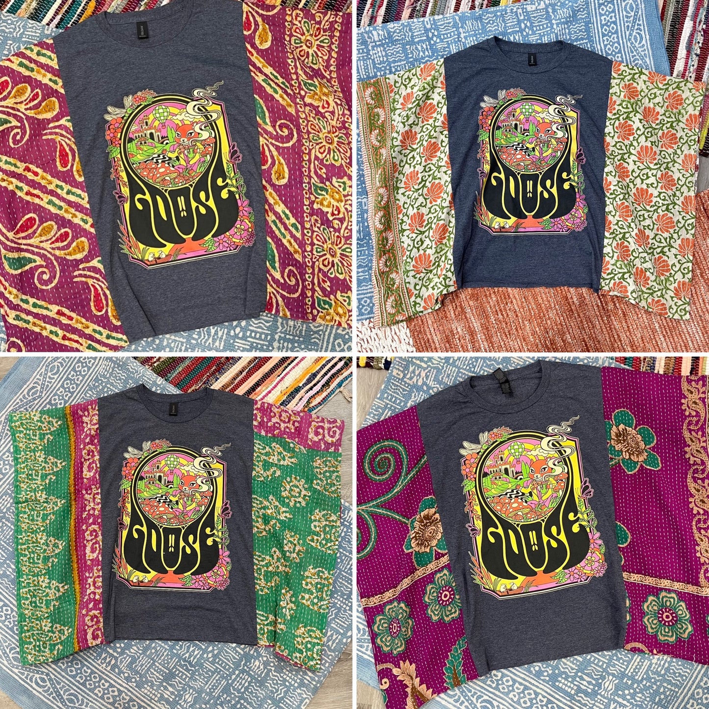 Goose Kantha Tee - RANDOMLY SELECTED KANTHA FABRIC