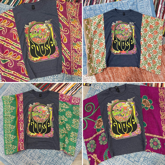 Goose Kantha Tee - RANDOMLY SELECTED KANTHA FABRIC